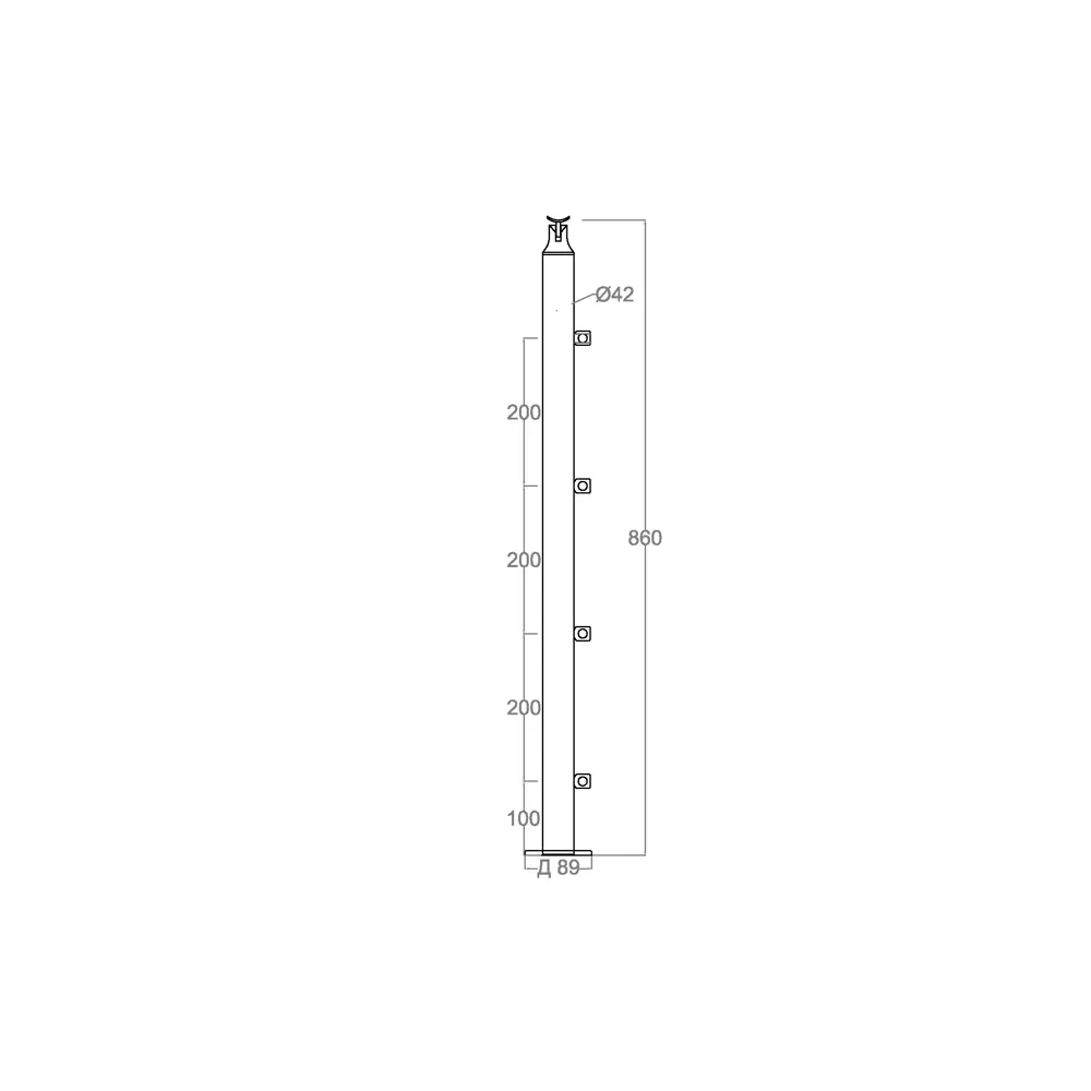 MONLID Стойка ограждения из нержавеющей стали AISI 304 89370656 STLM-1448723 - Вид №4
