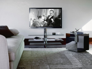 Стальной и хрустальный поворотный ТВ-шкаф