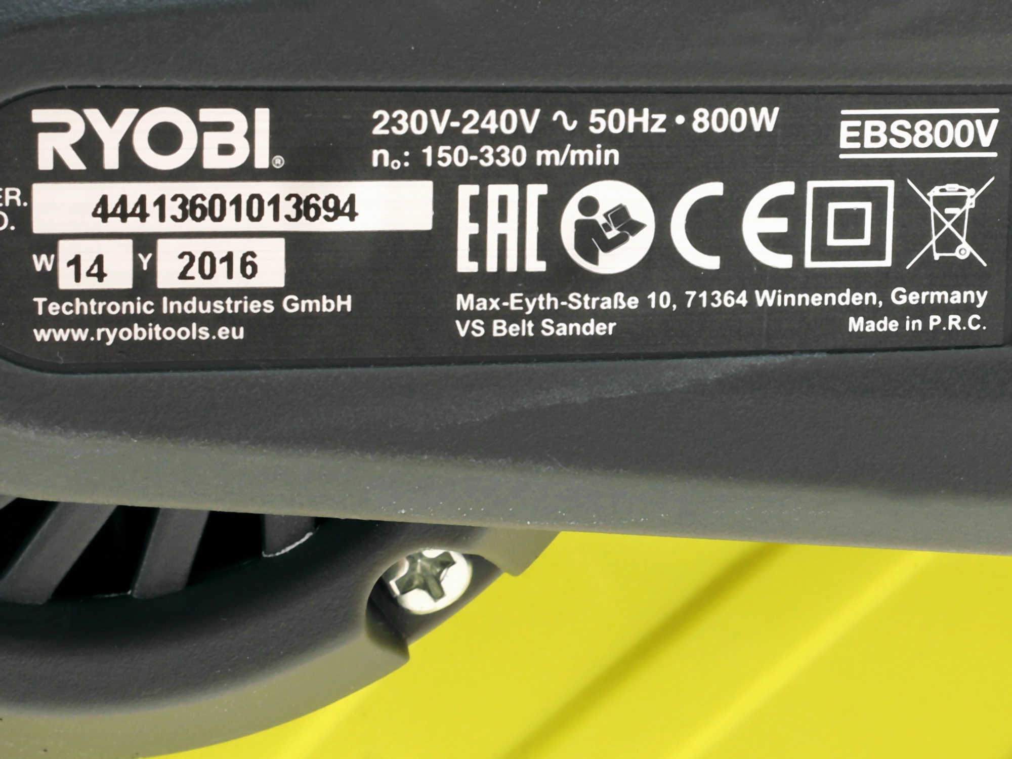 Ленточная шлифмашина Ryobi EBS800V 1064683 STDN-0001475 - Вид №3