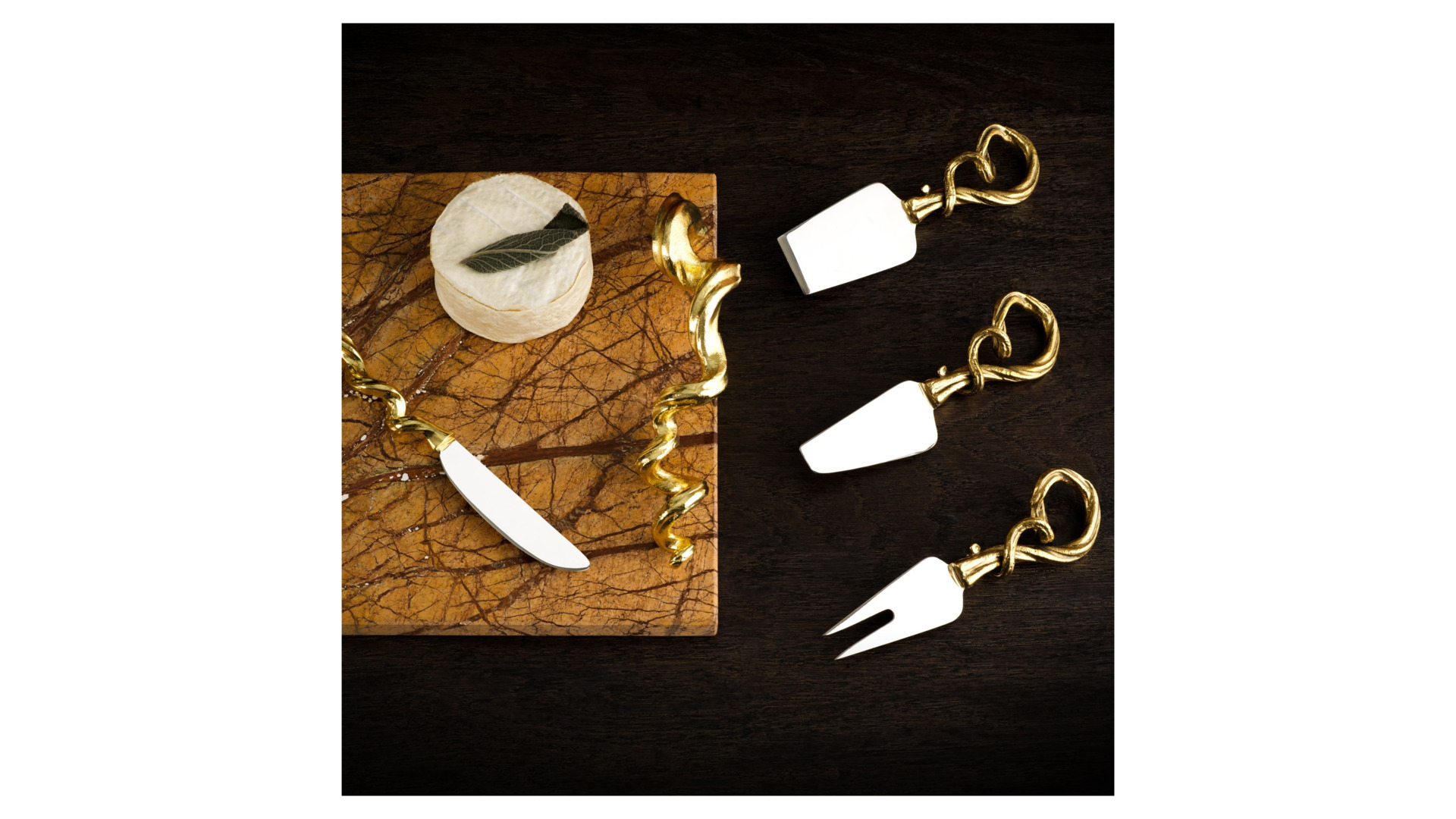 10663715 Michael Aram Доска для сыра с ножом Michael Aram Виноградная лоза 48х25см, мрамор Мрамор  - Вид №4