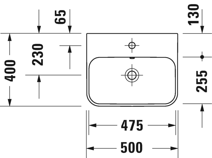 2360506100 Подвесная раковина настенная овальная Duravit Happy D.2 Plus - Вид №2