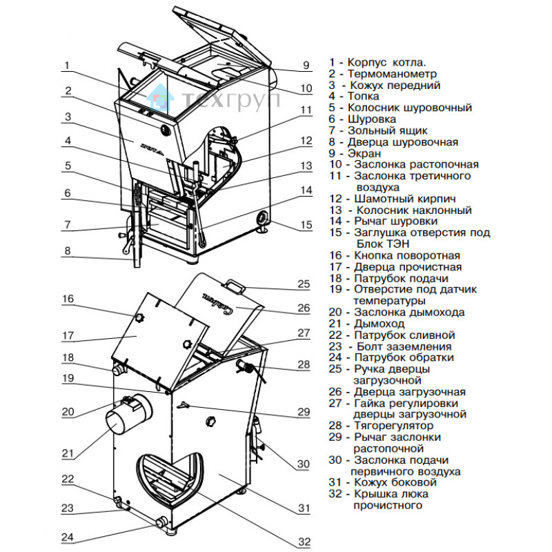 Угольный котел ZOTA Сarbon 50 СARBON50 - Вид №2