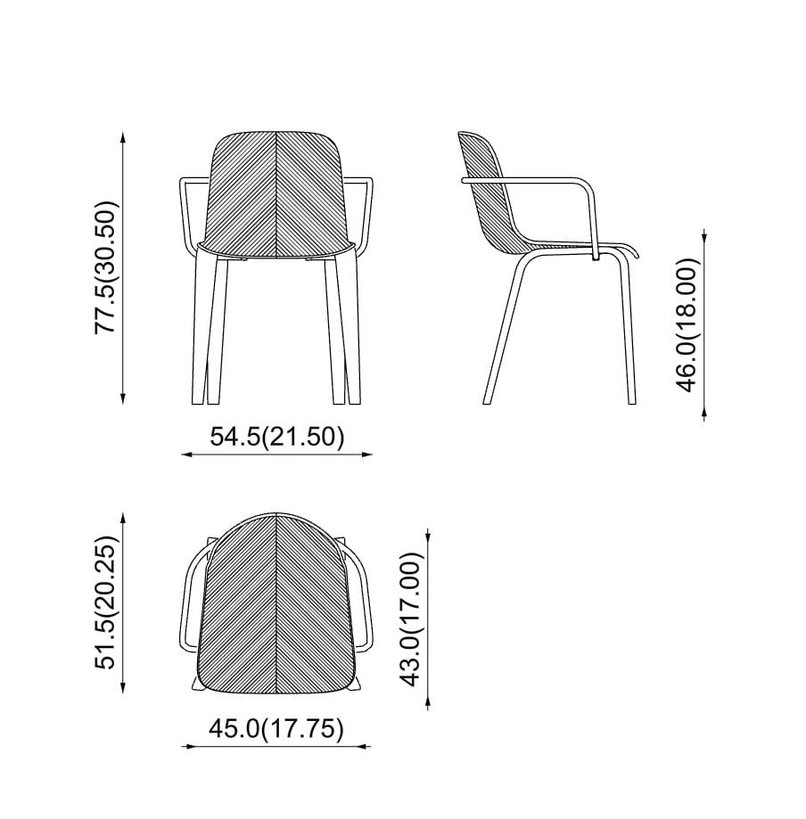 Многослойный стул PIAVAL Контракт в елочку ARCH-00140063 - Вид №7