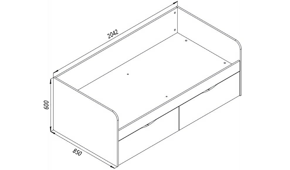 Подростковый диван-кровать с 2 ящиками "Зефир" МАНДАРИН ЗЕФИР 178702 Белый Santreyd  - Вид №1