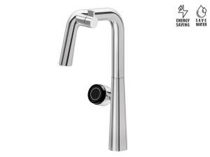 Электронный кухонный смеситель с поворотным изливом