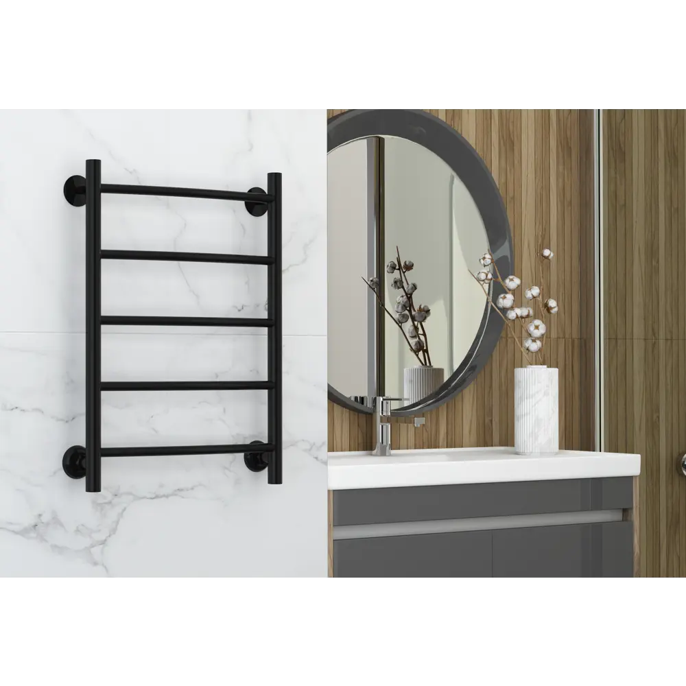 СУНЕРЖА ВПС-52П - черный полотенцесушитель водяной с полимерным покрытием 83111111 STLM-0039086 - Вид №3