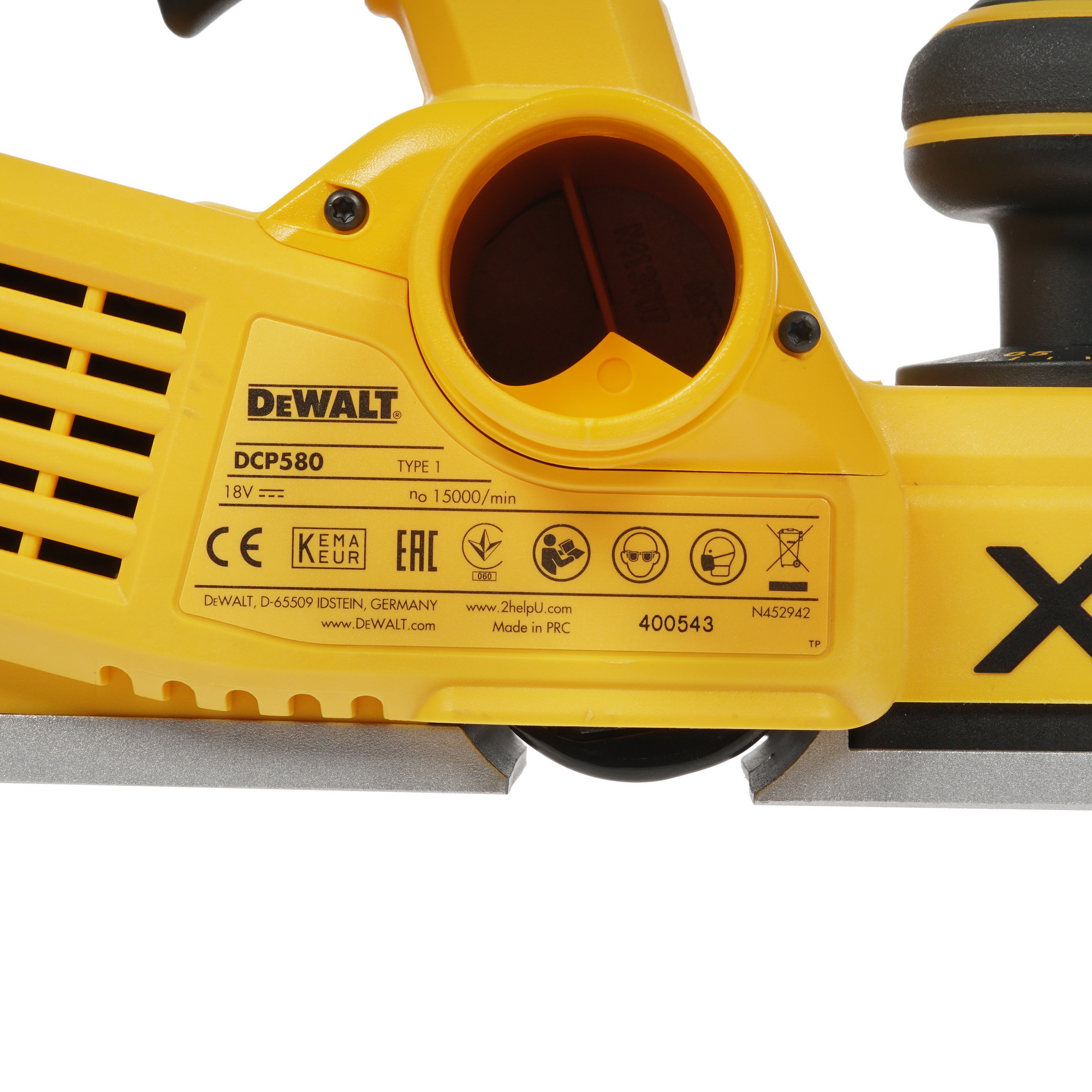 Электрорубанок DeWalt DCP580N XR FLEXVOLТ 18/54V  , Без ЗУ 5303424 STDN-0036746 - Вид №4
