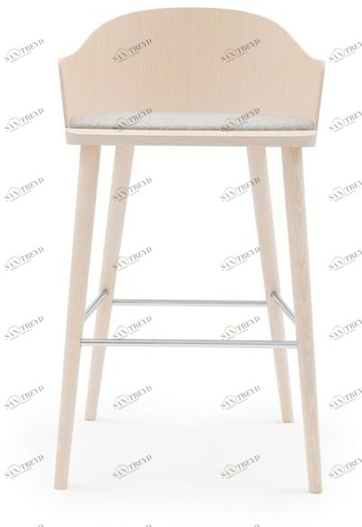 Billiani Высокий табурет из ясеня с подлокотниками и мягким сиденьем Fitt classic 028