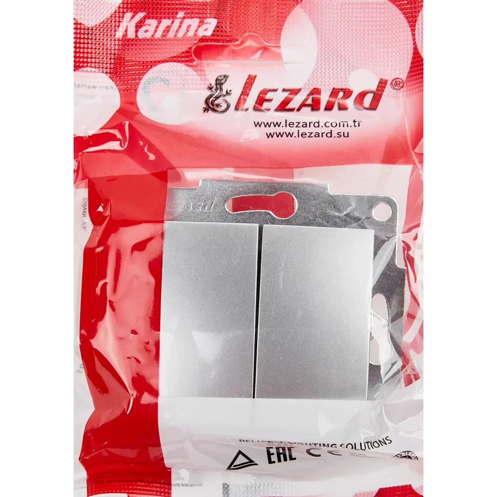 Выключатель Lezard Karina 2 клавиши цвет матовый серый 84410706 STLM-2070753 - Вид №6