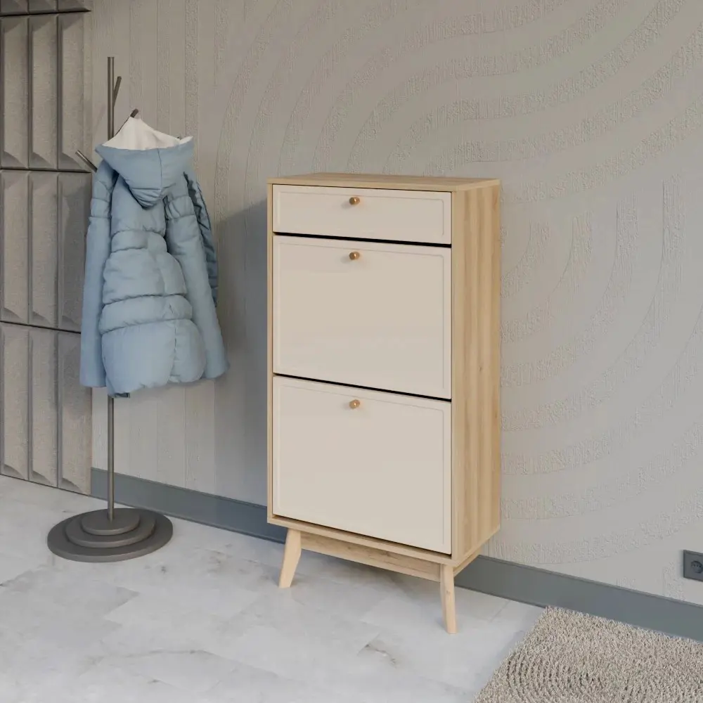 Обувница KONSENSA Лион Амьен 60x120x30 см 1 секция ЛДСП цвет бежевый STLM-2001867