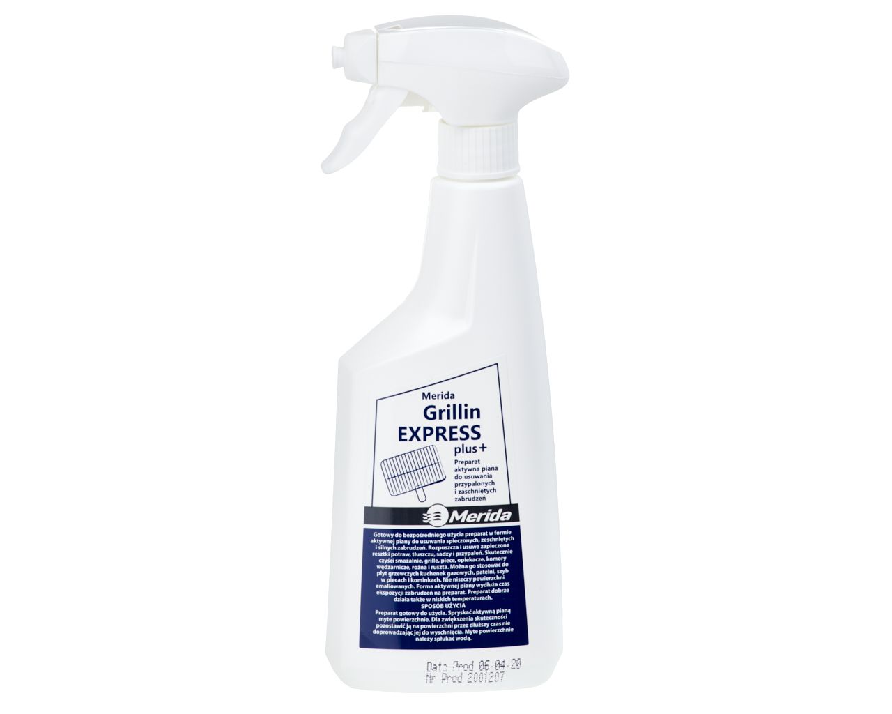 NMS017 GRILLIN EXPRESS PLUS, средство для удаления засохших, засохших и сильных загрязнений, флакон 05 л с пенящимся спреем, готовый к применению продукт Merida 