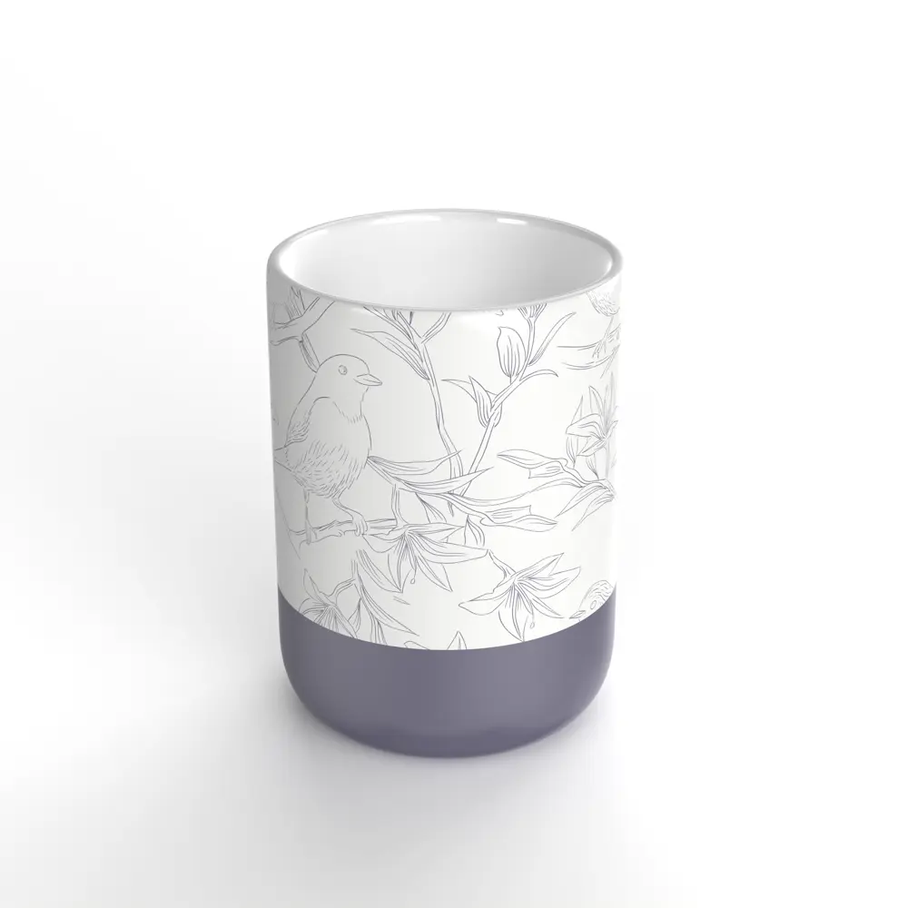 Стакан для зубных щеток Lemer Bird керамика цвет бело-фиолетовый STLM-2008111