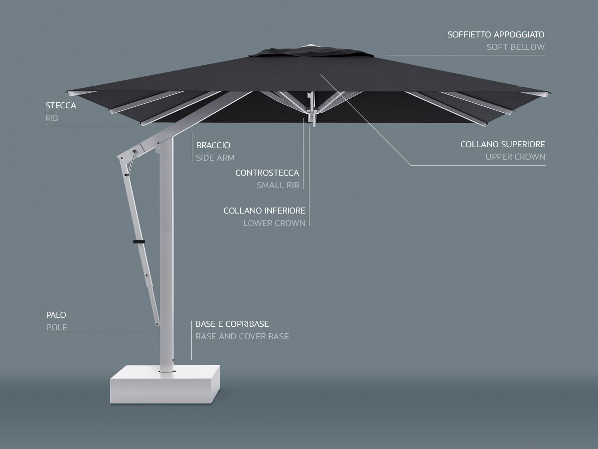 Зонтик с боковым полюсом Ombrellificio Poggesi SUMMER ARCH-00067065 - Вид №12