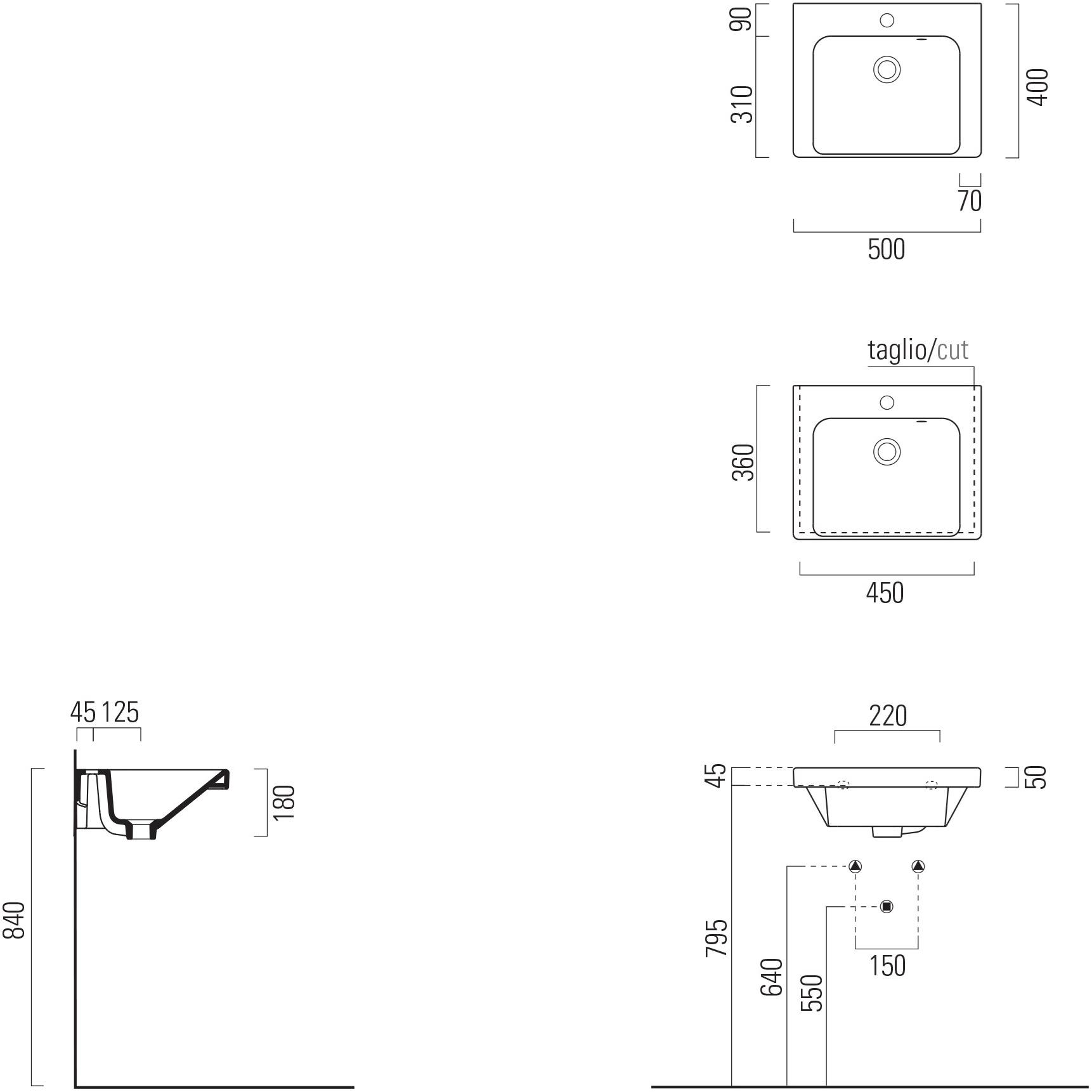 8630111 Встроенная раковина под столешницу овальная GSI ceramica Norm - Вид №4