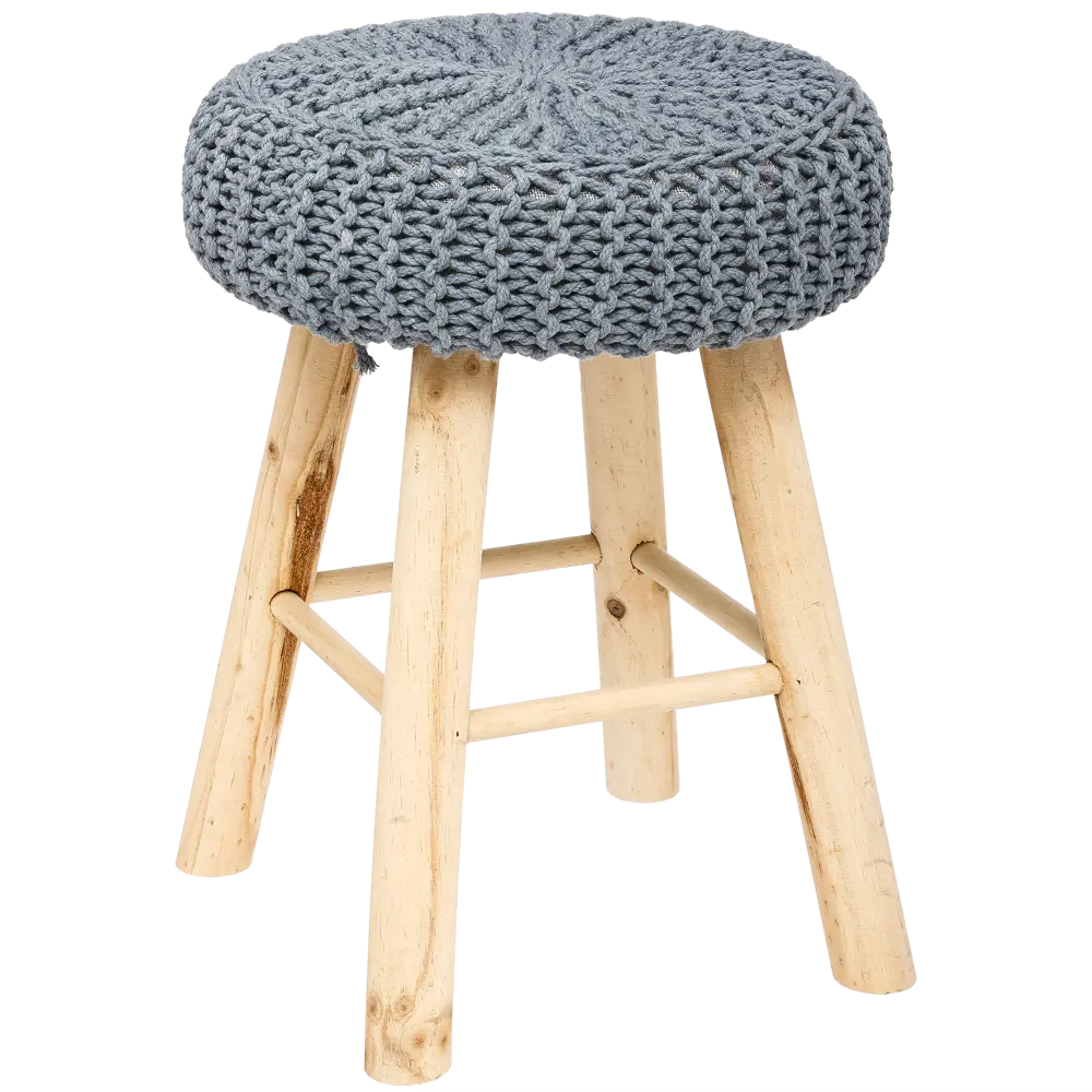 Пуф деревянный 32x32x43 см серый Santreyd STLM-2144405