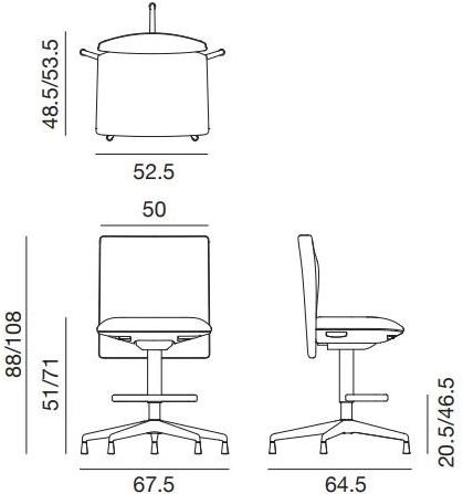 arper Табурет офисный 5-спицевый со спинкой Planesit sun-id-1459968 - Вид №2