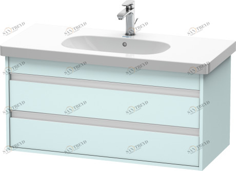 KT664800909 Ketho Тумбочка подвесная Светло-голубой матовый декор Duravit