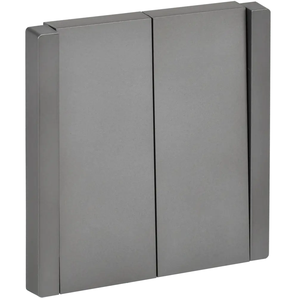 Выключатель проходной встраиваемый IEK Forte&Piano 2 клавиши цвет сталь STLM-2143423