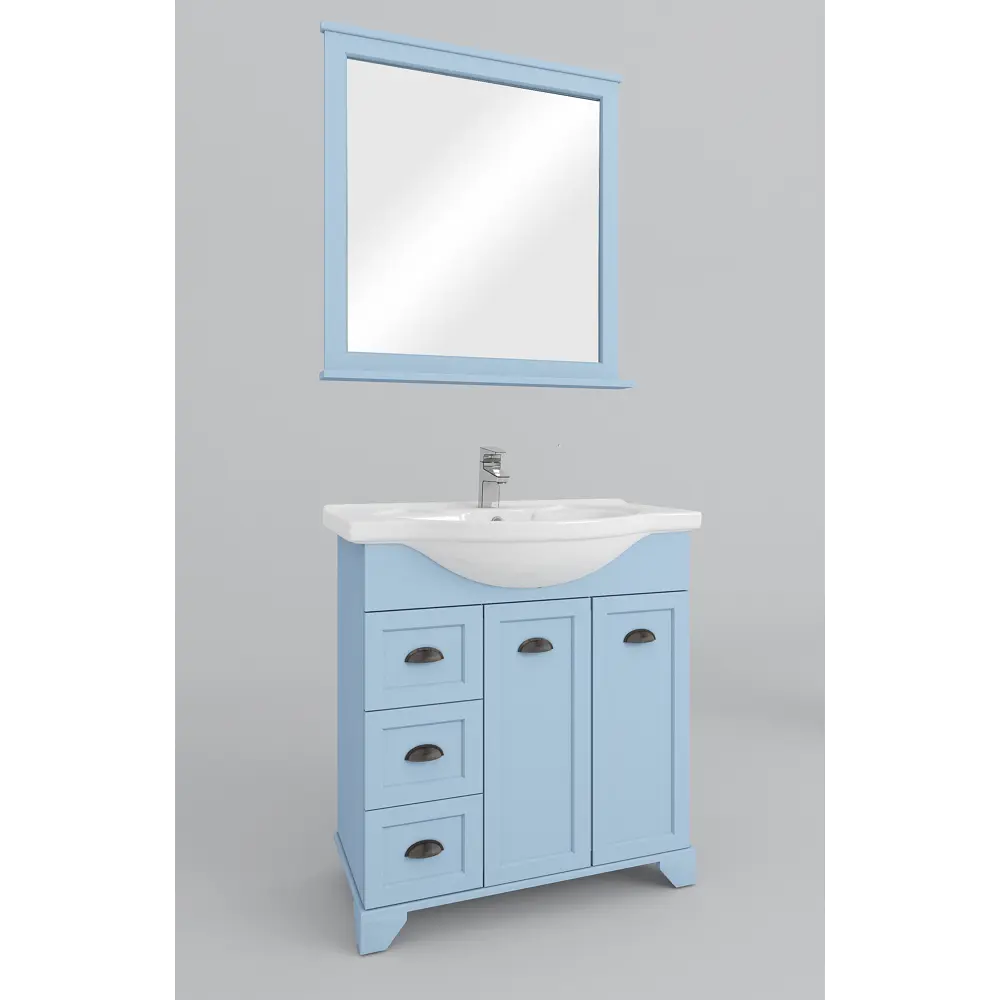 Тумба под раковину напольная Aquaton Шарм 75 см цвет голубой STLM-2110403 - Вид №4