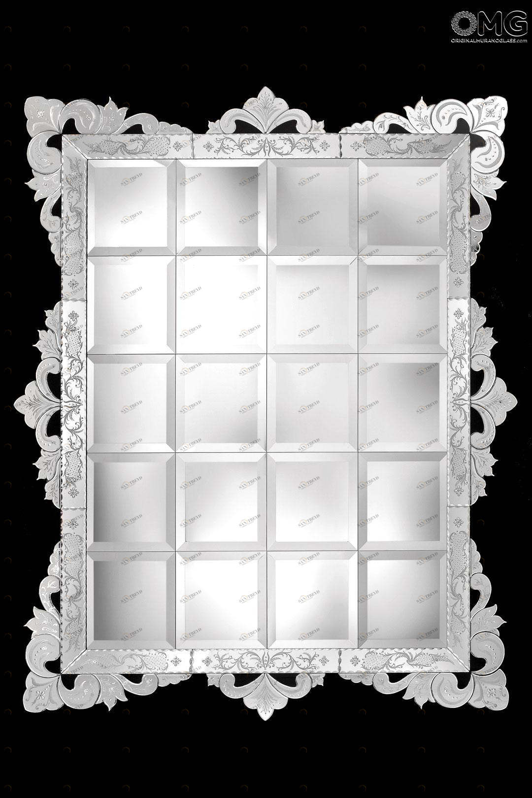 713 ORIGINALMURANOGLASS Венецианское зеркало Tegalliano - муранское стекло OMG  см 