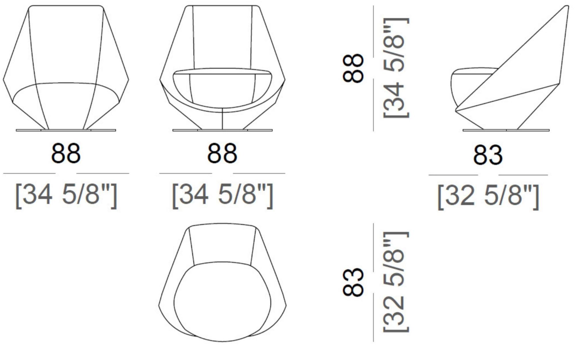 Arketipo Вращающееся кресло из ткани sun-id-1492274 - Вид №3