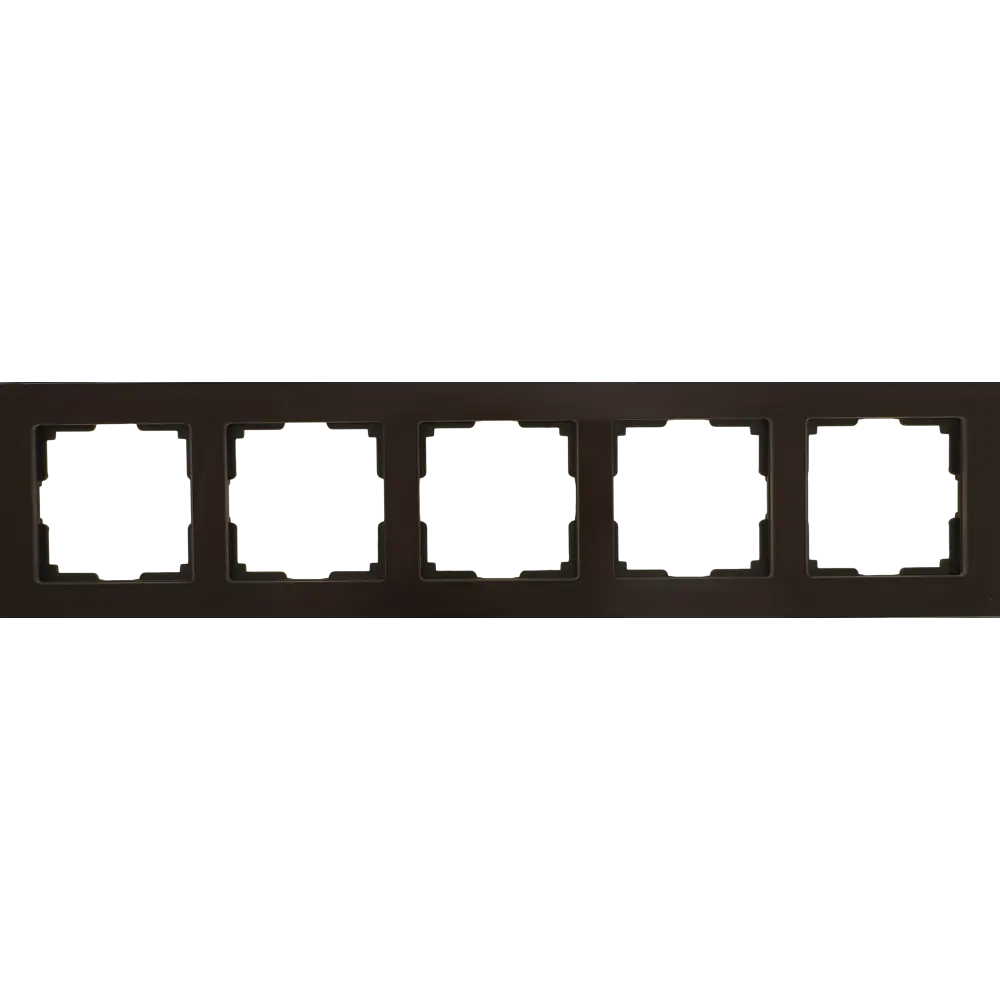 Рамка для розеток и выключателей Werkel Favorit 5 постов стекло цвет коричневый STLM-2169028