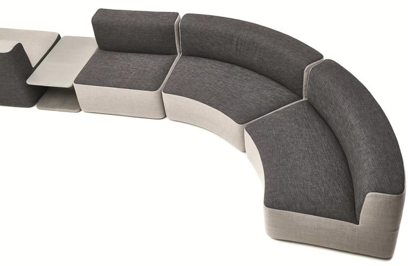 Varaschin Изогнутый модульный садовый диван из ткани Belt 221 - Вид №10