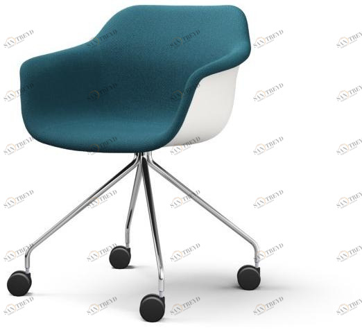 Brunner Стул из мягкой ткани с подлокотниками на колесиках Crona sun-id-1367240