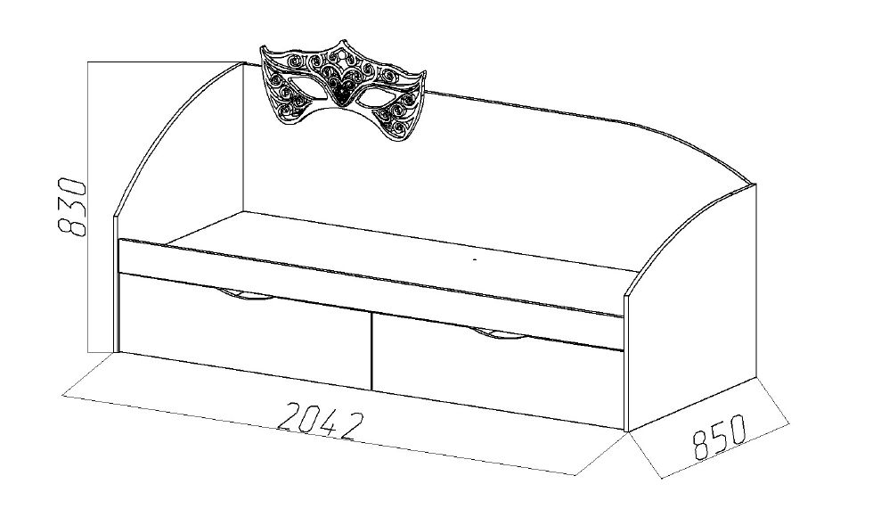 Подростковый диван-кровать с 2 ящиками "Венеция" МАНДАРИН ВЕНЕЦИЯ 178665 Желтый Santreyd - Вид №4