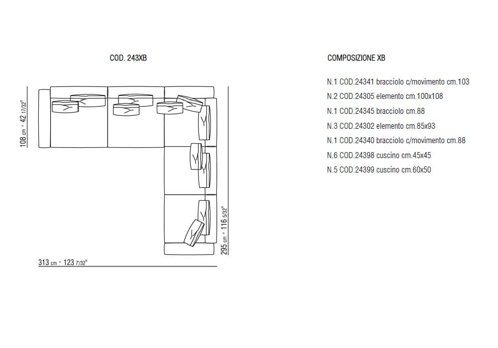 Угловой диван из ткани Flexform Newbridge ARCH-00093463 - Вид №8