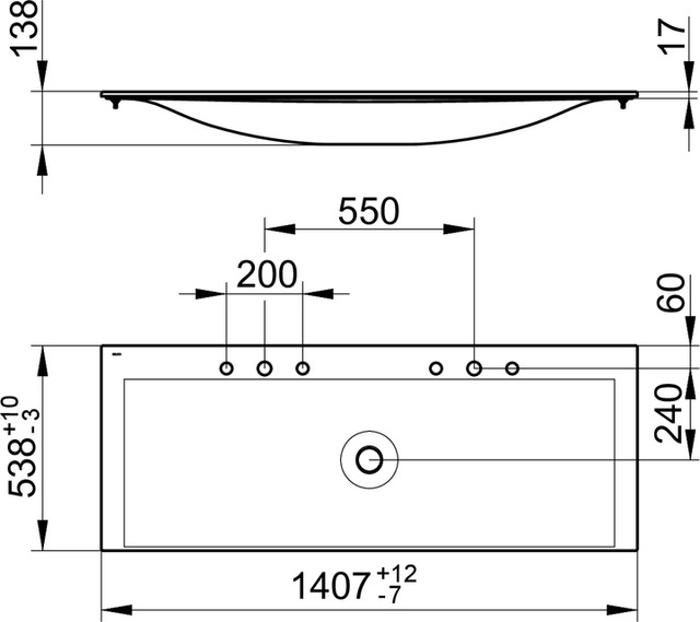 31160311406 Двойной керамический умывальник KEUCO Edition 11 - Вид №2