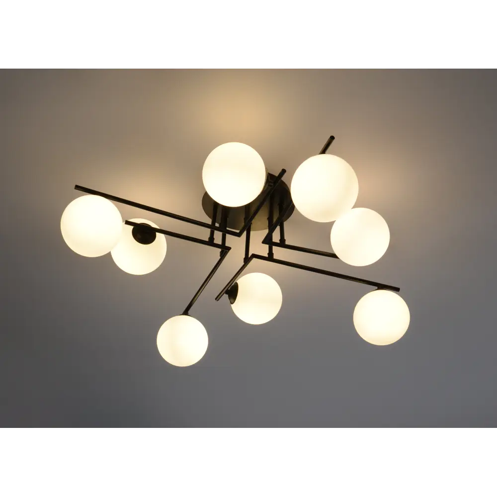 Люстра потолочная Galana 8 ламп 20 м² цвет черный/белый KREAFORTA STLM-2070490