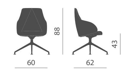 Тканевое вращающееся кресло с подлокотниками Kastel Kontea ARCH-00100353 - Вид №2