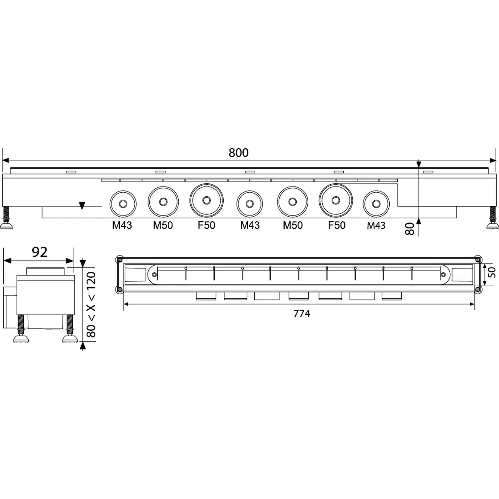 Трап для душа Wirquin «Венеция» 800 мм гидрозатвор 82487790 STLM-2134192  - Вид №6