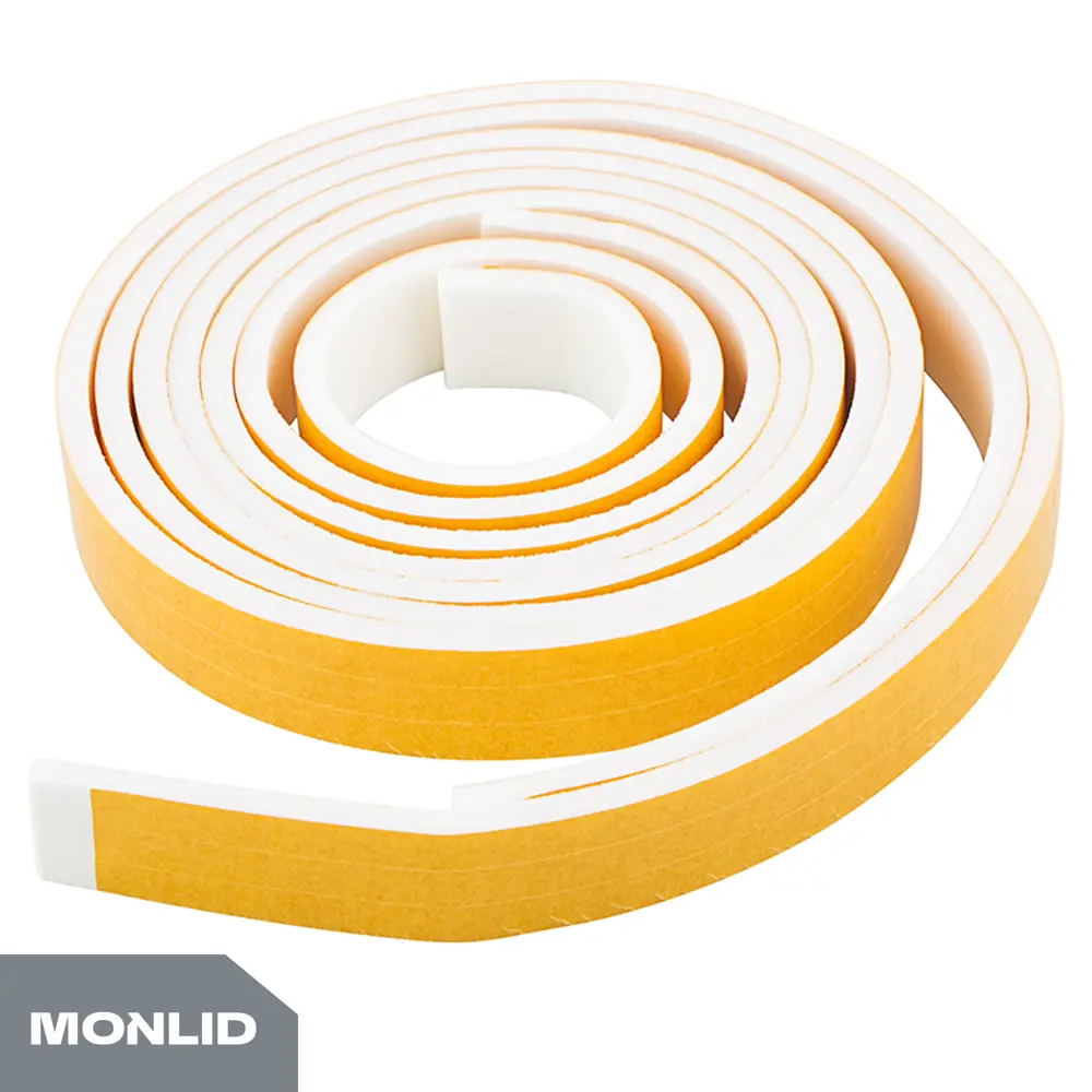 Уплотнительная прокладка для окон и дверей самоклеящаяся MONLID из изолона 9 м цвет белый STLM-2086281 - Вид №1