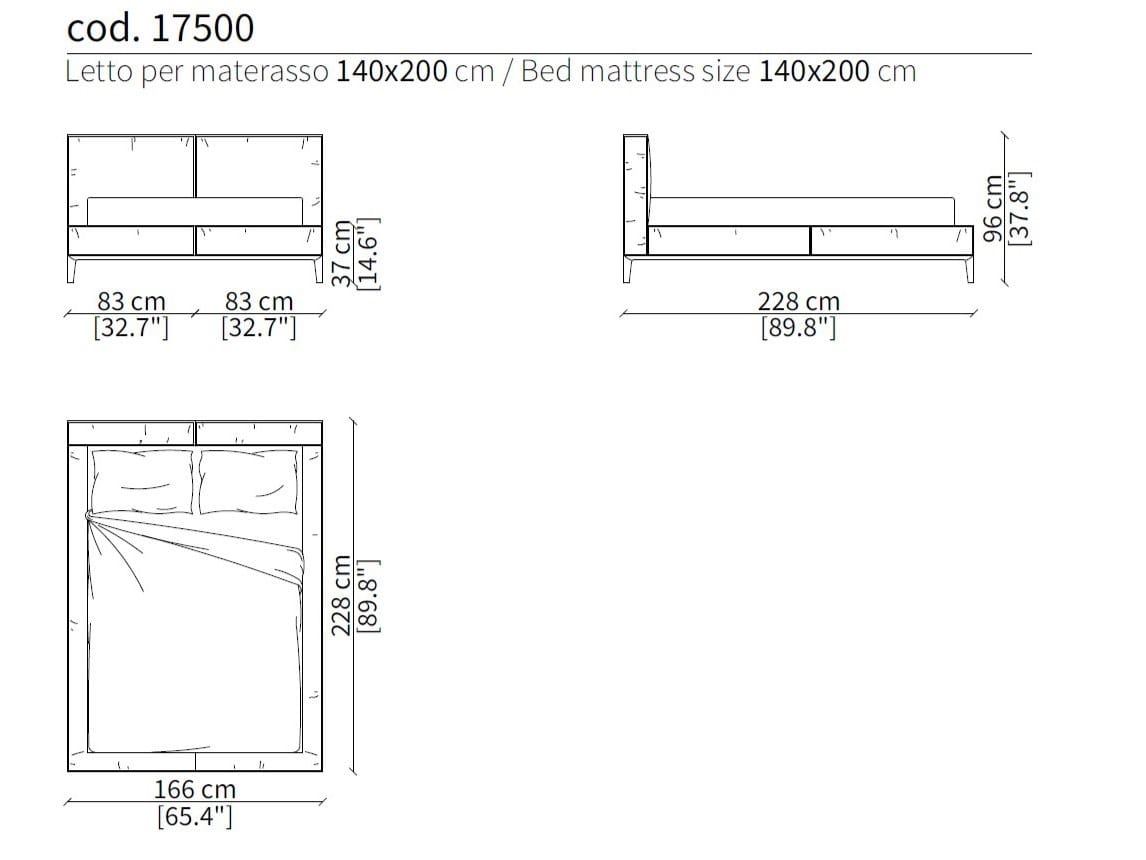 Тканевая кровать с мягким изголовьем Frigerio Taylor ARCH-00091819 - Вид №5