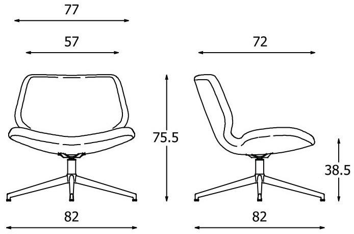 Diemme Вращающееся кресло из ткани с 4 спицами Eon lounge sun-id-1504957 - Вид №4