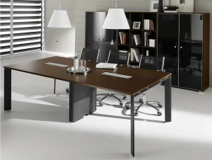 IFT Прямоугольный стол для переговоров из стали и дерева Pratiko