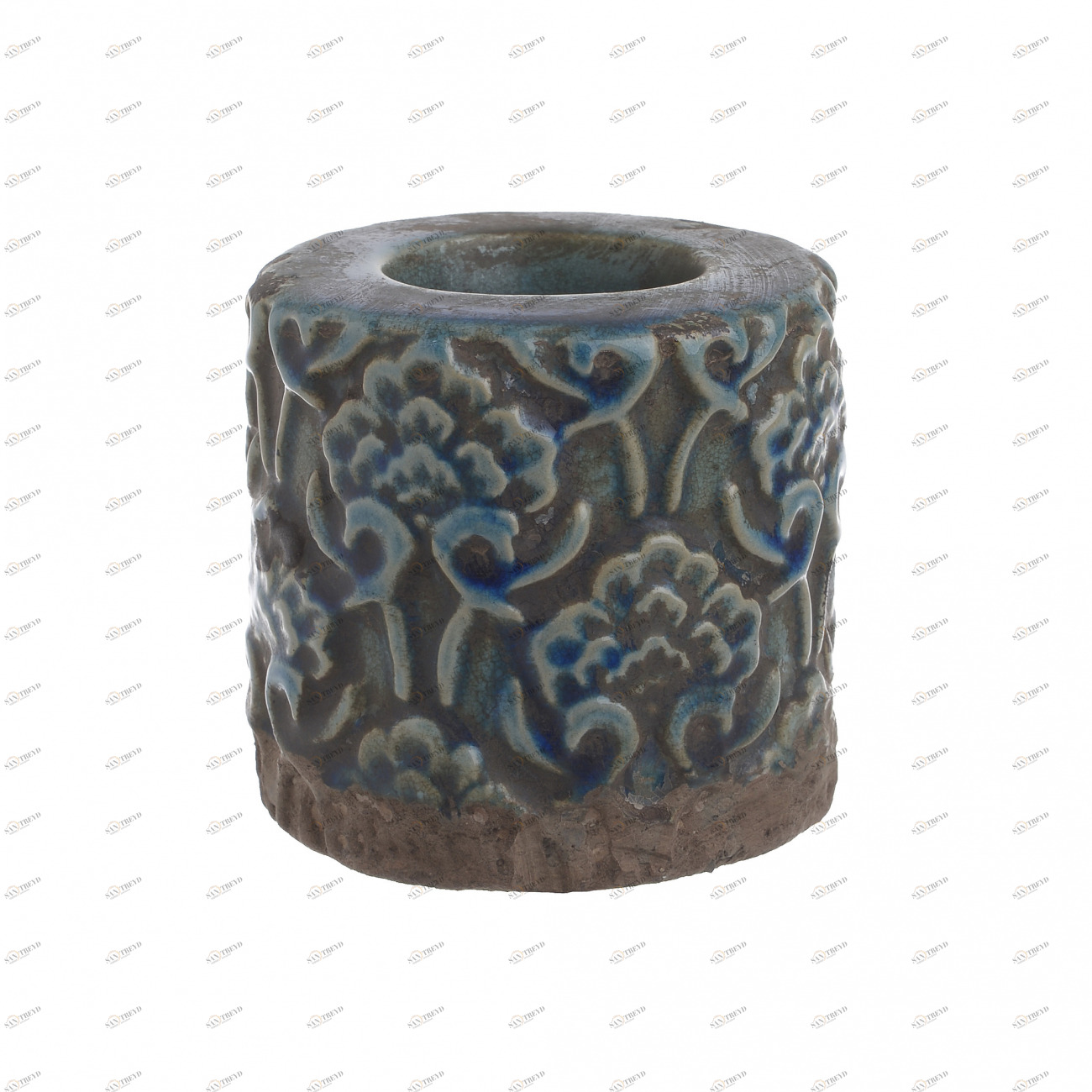 Подсвечник керамический на 1 свечу зеленый Kparis TO4ROOMS  212708 Зеленый 