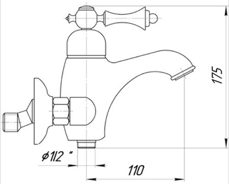 Смеситель MIGLIORE Bomond ML.BMD-9702.BR для ванны/душа - бронза  - Вид №3