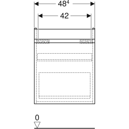 501.904.JK.1 Шкафчик для раковины Geberit Renova Plan, с одним выдвижным ящиком и одним внутренним выдвижным ящиком Geberit  - Вид №45