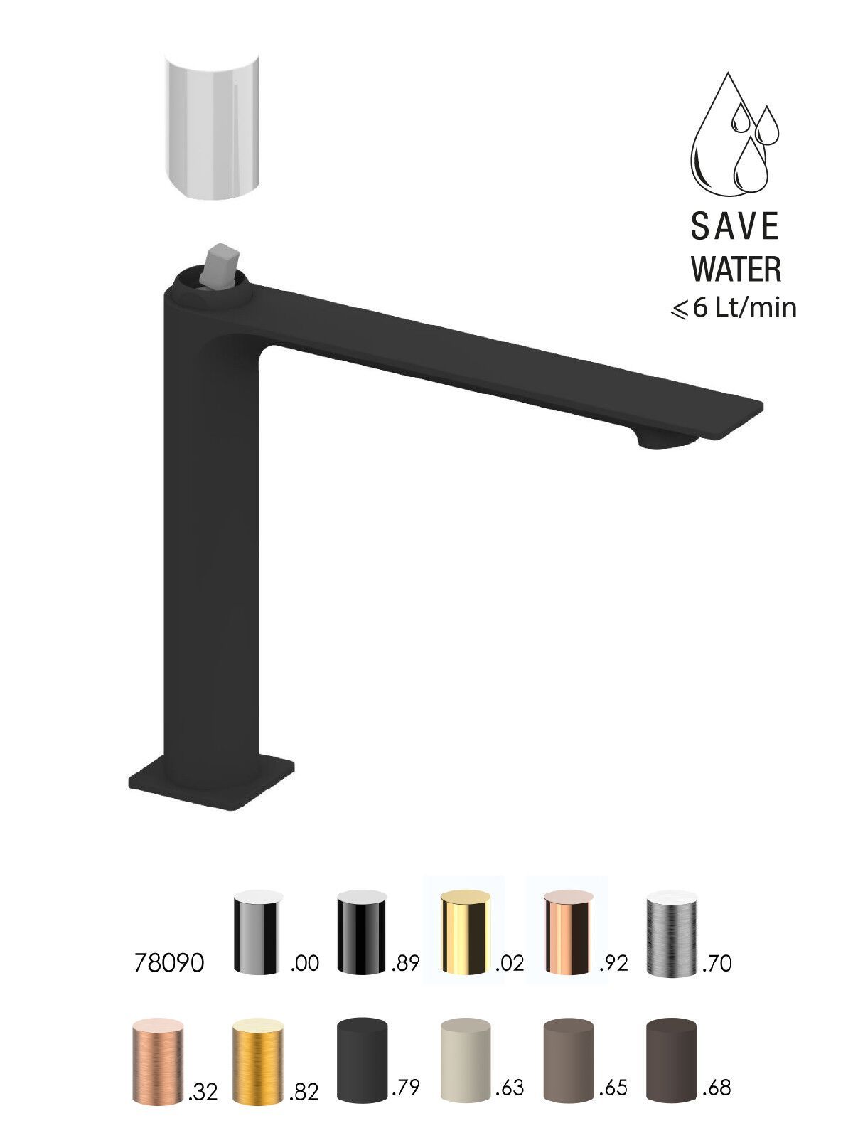 Смеситель для раковины с ограничителем расхода Rubinetterie Frattini Narciso S ARCH-00125843 - Вид №5