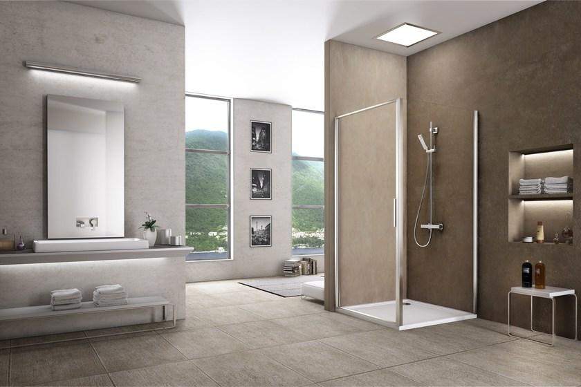 Duka Угловая душевая кабина из алюминия и стекла Quadra – con profili verticali e orizzontali sun-id-1494513 - Вид №6