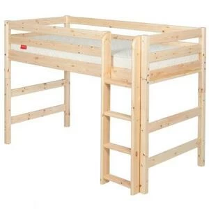 Кровать Flexa Classic полувысокая с прямой лестницей, лакированная, 190 см