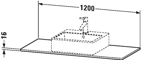 XS060F06060 Консоль XSquare #XS060F 1200 x 550 мм Серо-коричневый шелковисто-матовый лак Duravit - Вид №1