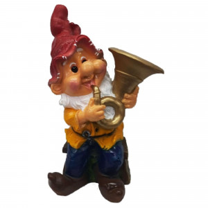 84549156 Фигура садовая «Гном играет на трубе» высота 49 см
