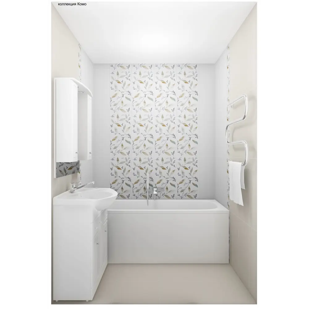 Плитка настенная «Комо» 1 60x30 см 1.98 м² цвет светло-серый Керамин STLM-2107485 - Вид №3