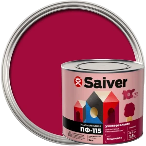 Эмаль ПФ-115 Saiver Lux глянцевая цвет вишневый 1.8 кг 83402349 STLM-2005466