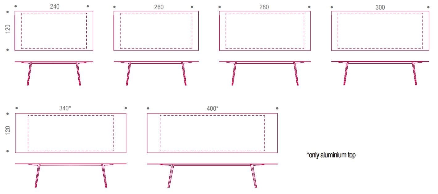 Савойский каменный прямоугольный садовый стол MDF Italia Axy ARCH-00122250 - Вид №5