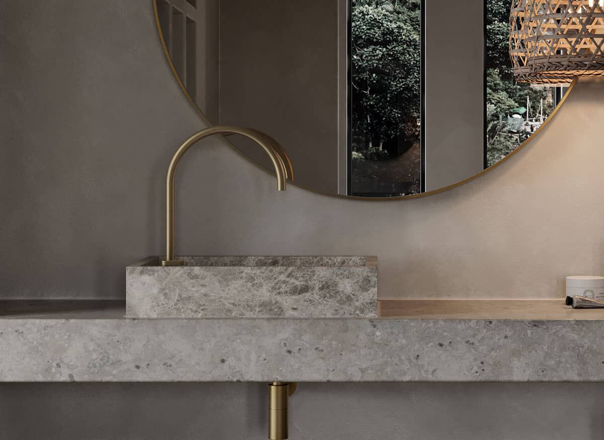 Смеситель для раковины из нержавеющей стали с поворотным горлышком COCOON John Pawson ARCH-00081817 - Вид №8